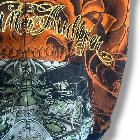 Vintage Christian Audigier Ed Hardy Full Zip Sweatshirt Men’s XL - Picture 5 of 15